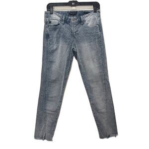 Dear John Joyrich Comfort Skinny Pants Corduroy Gray Grunge Fray Hem Size 27